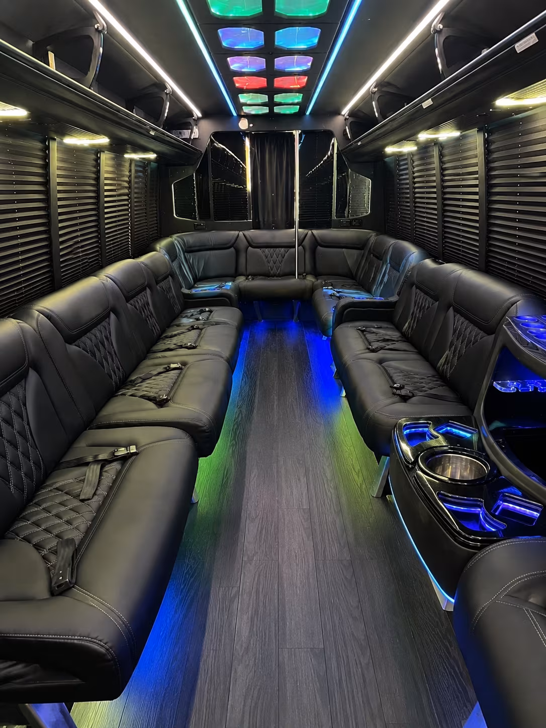 barnstable 20 passenger party bus interior