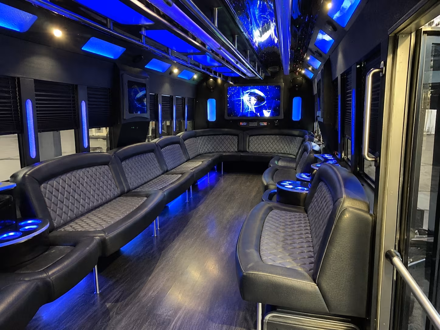 barnstable 28 passenger party bus interior