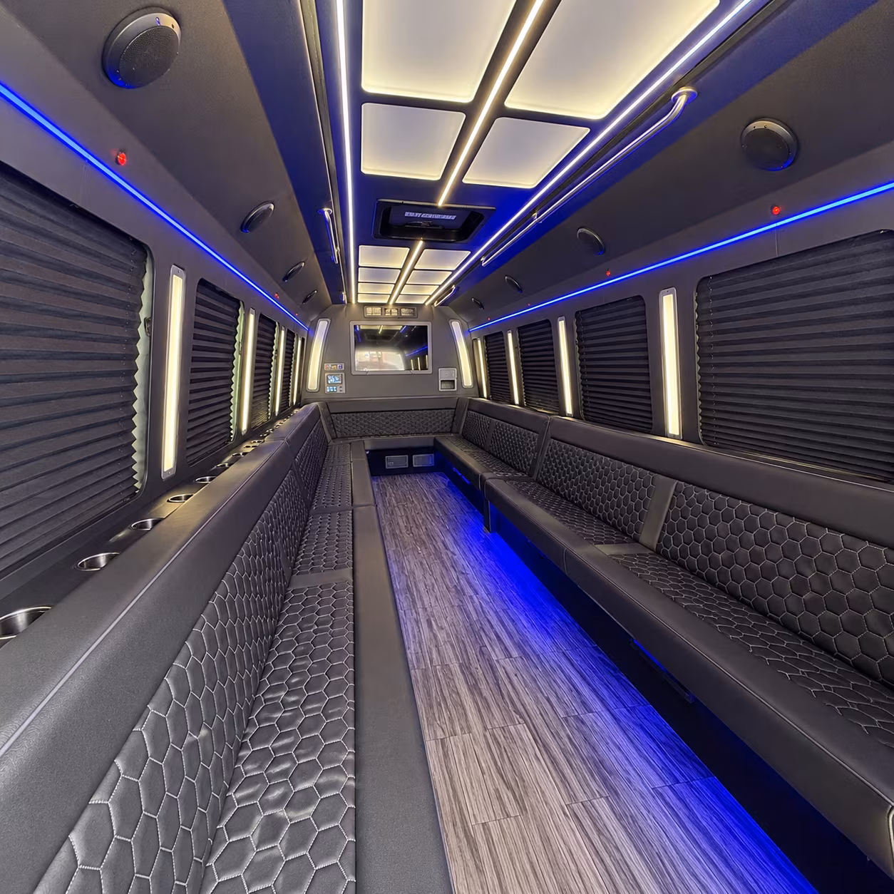 barnstable 30 passenger party bus interior