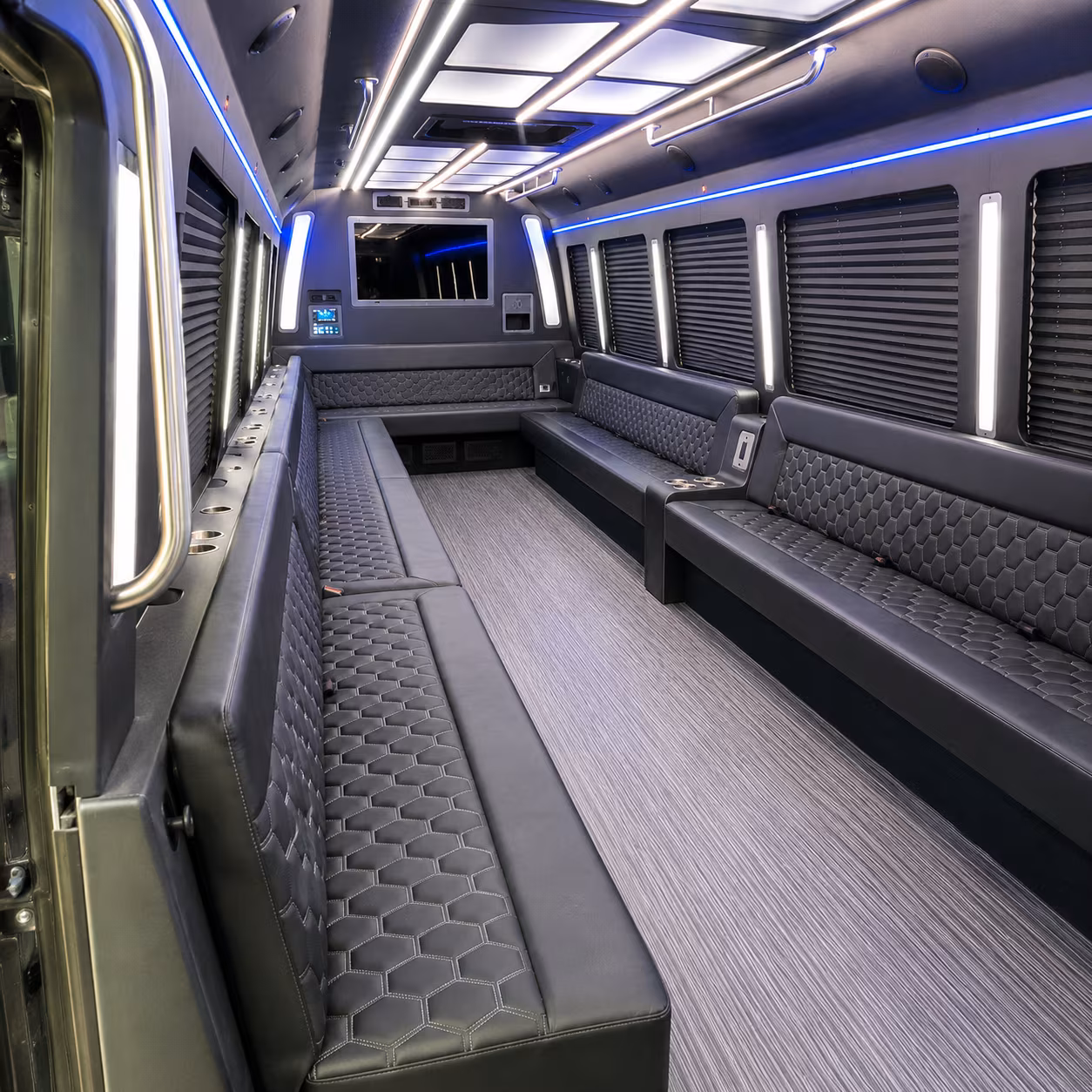 barnstable 40 passenger party bus interior