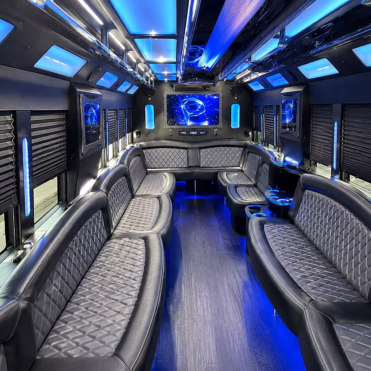 barnstable 50 passenger party bus interior