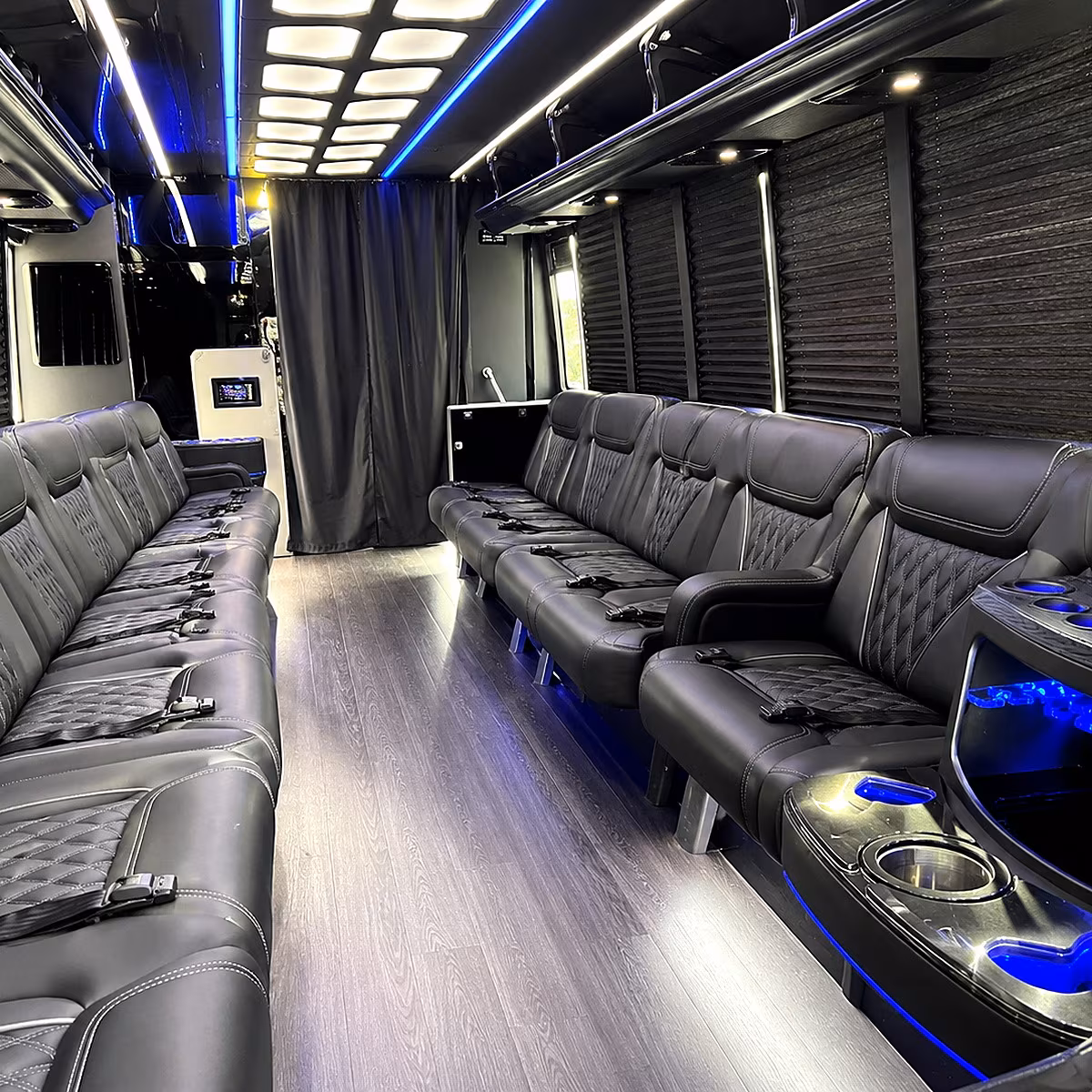 barnstable party bus rental interior