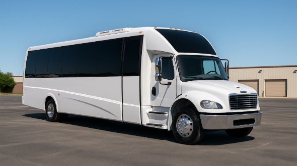 Exterior of Charter Bus Company Barnstable's 25 Passenger Mini bus in Barnstable