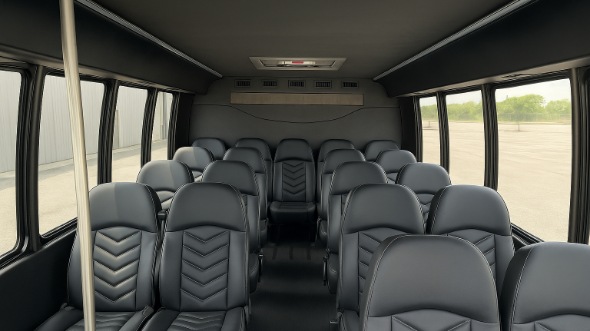 Interior of Charter Bus Company Barnstable's 25 Passenger Mini bus in Barnstable