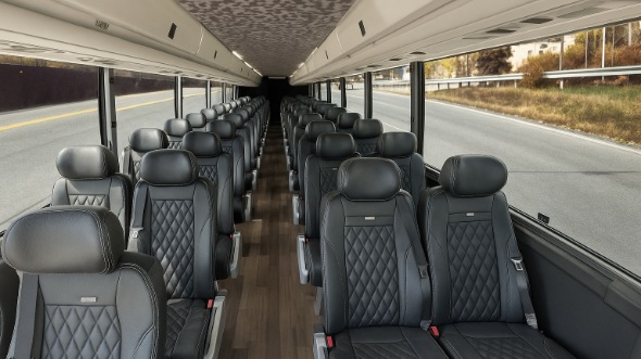 Interior of Charter Bus Company Barnstable's 35 Passenger Minibus in Barnstable