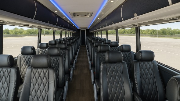 Interior of Charter Bus Company Barnstable's 56 Passenger Charter Bus in Barnstable