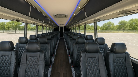 barnstable 55 passenger charter bus inside