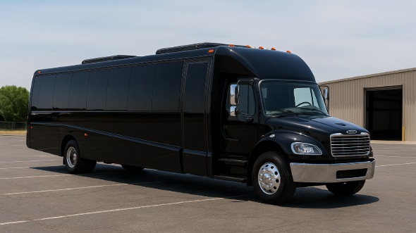 Exterior of Charter Bus Company Barnstable's Party Bus in Barnstable