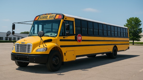 Exterior of Charter Bus Company Barnstable's School Bus in Barnstable
