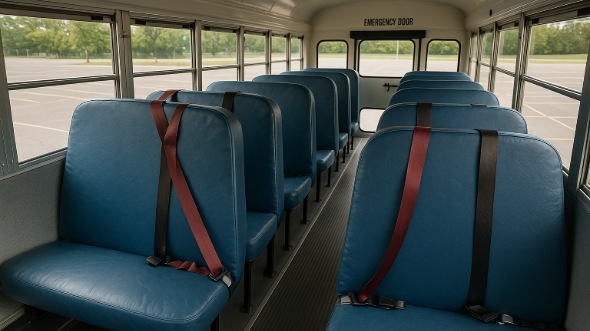 Interior of Charter Bus Company Barnstable's School Bus in Barnstable