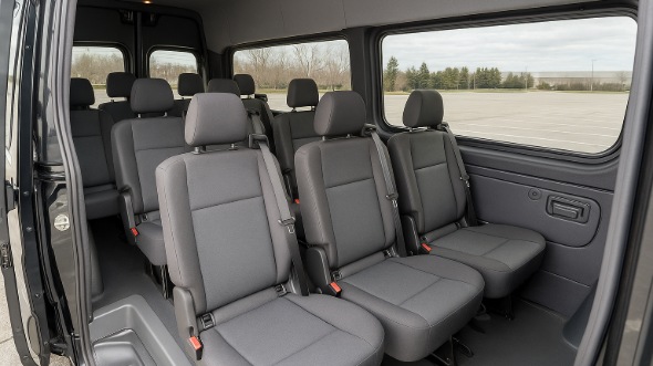 Interior of Charter Bus Company Barnstable's Sprinter Van Rental With Driver in Barnstable